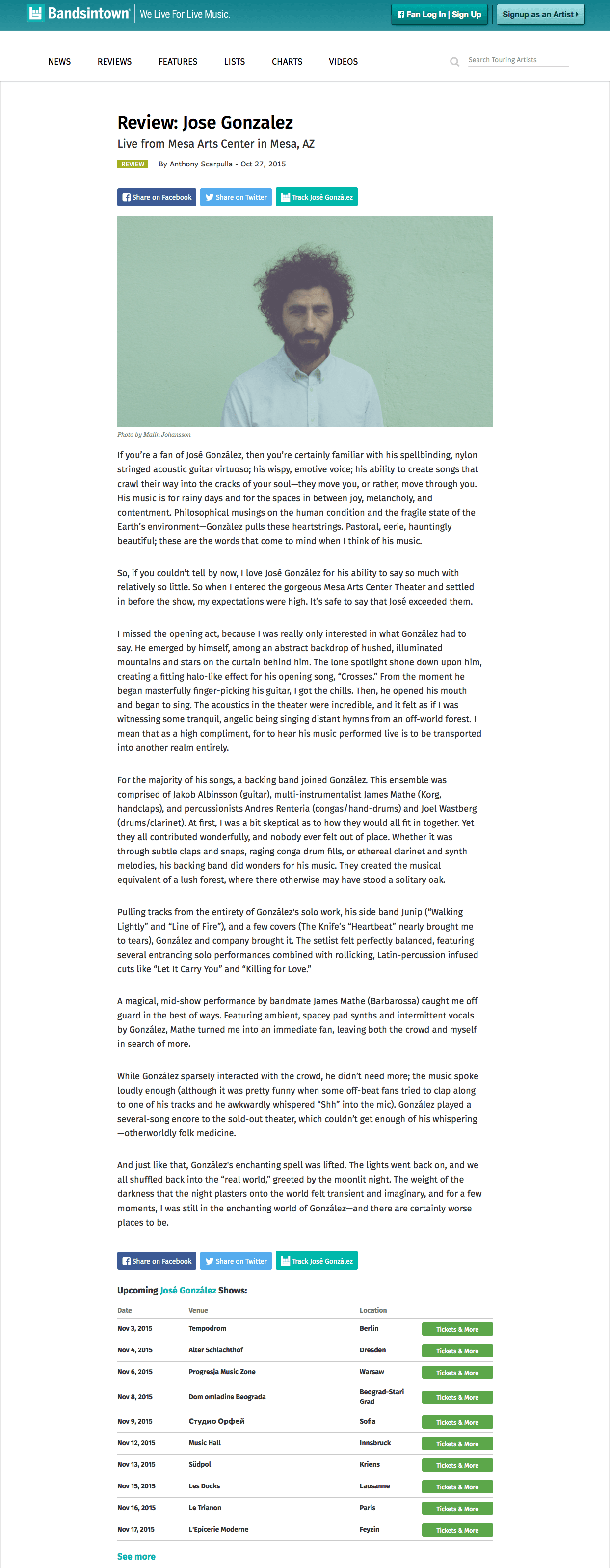 Bandsintown work sample 9